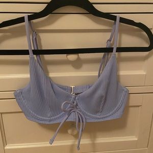 COPY - hollister light blue ribbed bikini top